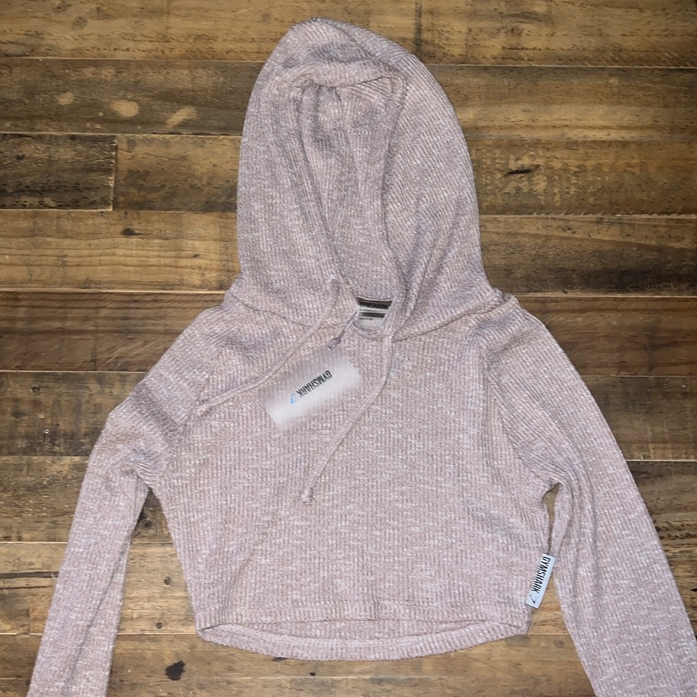 Oatmeal Gymshark Cropped Hoodie